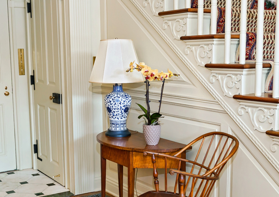 Yellow-Orchid-on-Table-in-Foyer