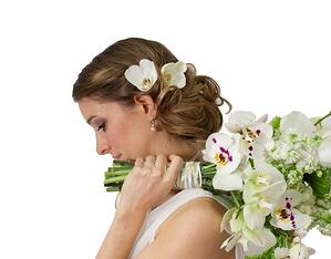 bride with orchids