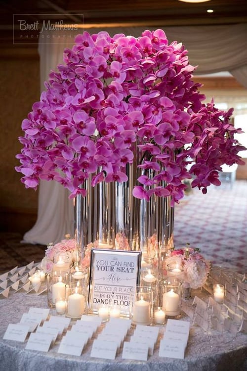 wedding floral decor metallics 